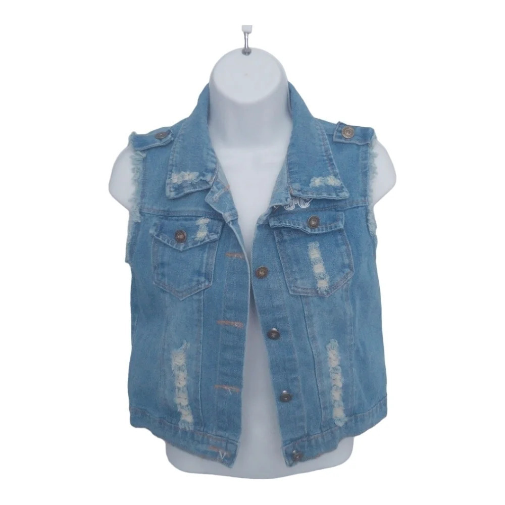 BH Jeans Canada Denim Blue Sleeveless Jean Jacket S